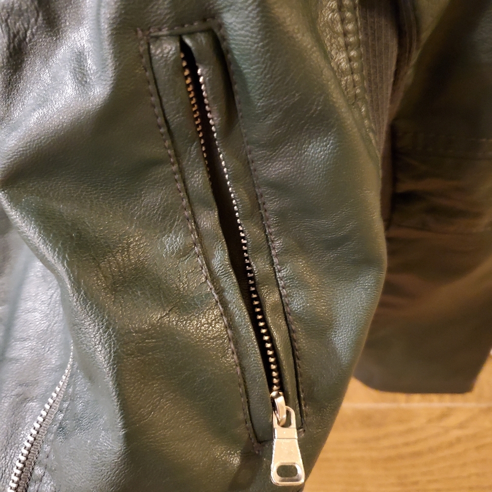 Cool Hunter Green Cavalini Moto Jacket - Picture 5 of 10